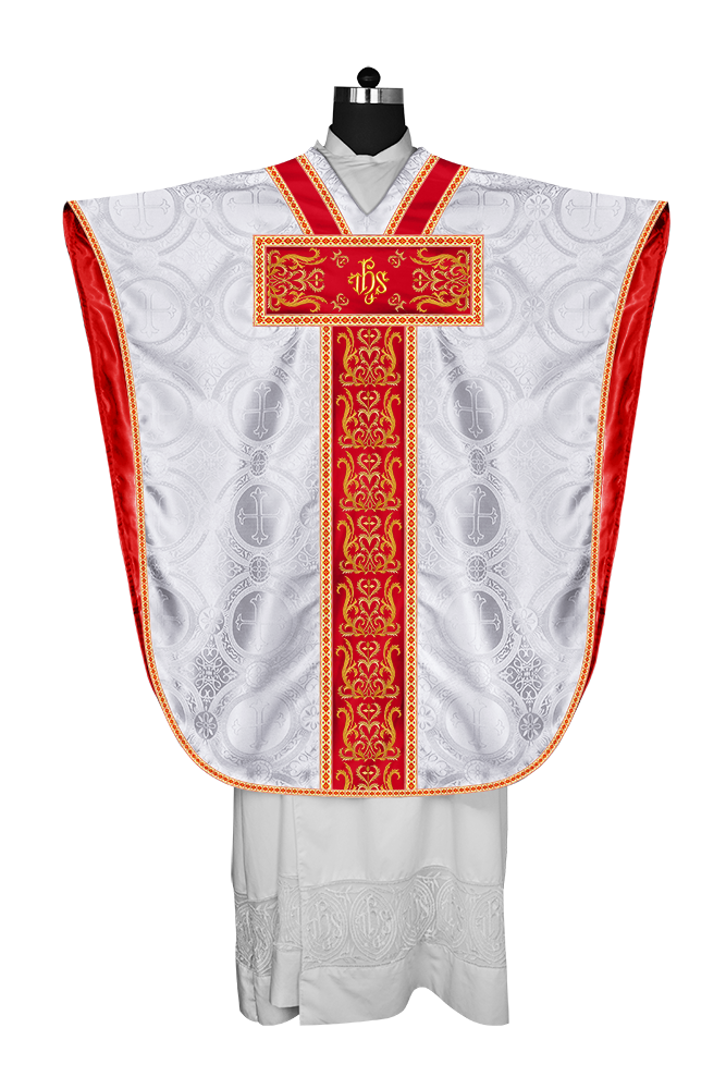 BORROMEAN CHASUBLE VESTMENT ENHANCED WITH MOTIFS AND TRIMS