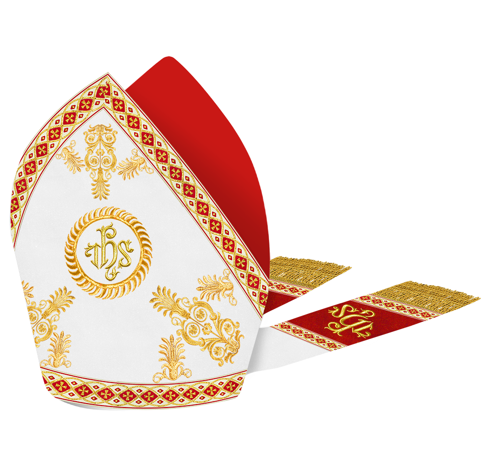 Catholic Mitre with Embroidery and Trims