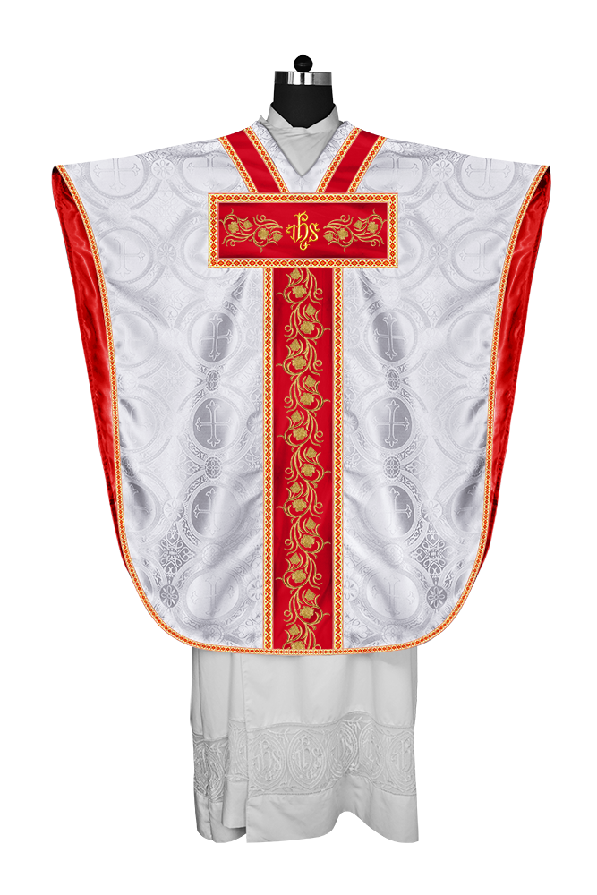 BORROMEAN CHASUBLE VESTMENT WITH GRAPES EMBROIDERY AND TRIMS