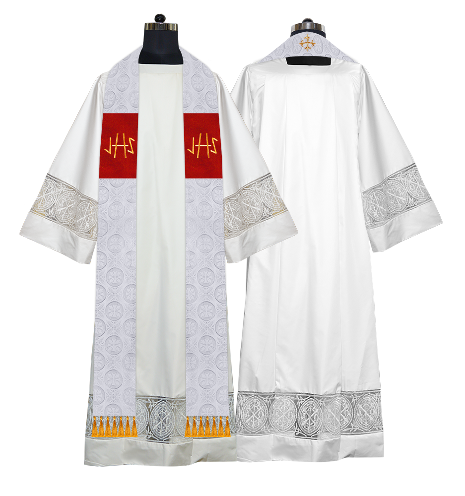 Ordination Stole with Embroidered Spiritual Motif
