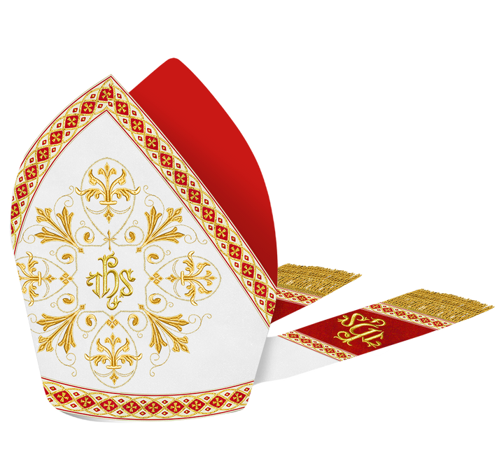 Mitre with Embroidered Motif and Trims