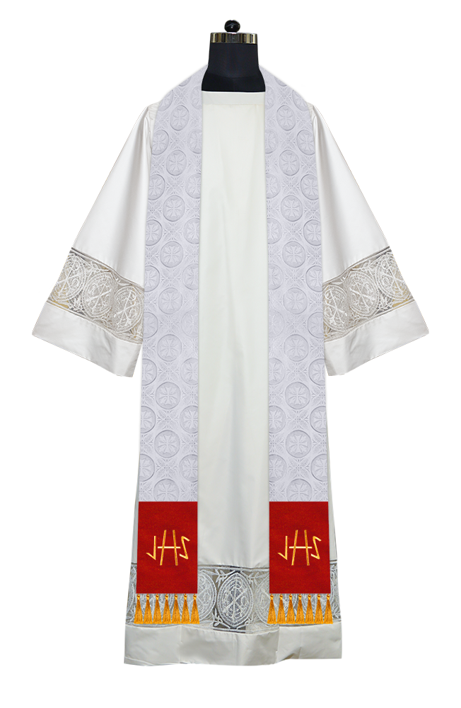 Ordination Stole with Embroidered Spiritual Motif