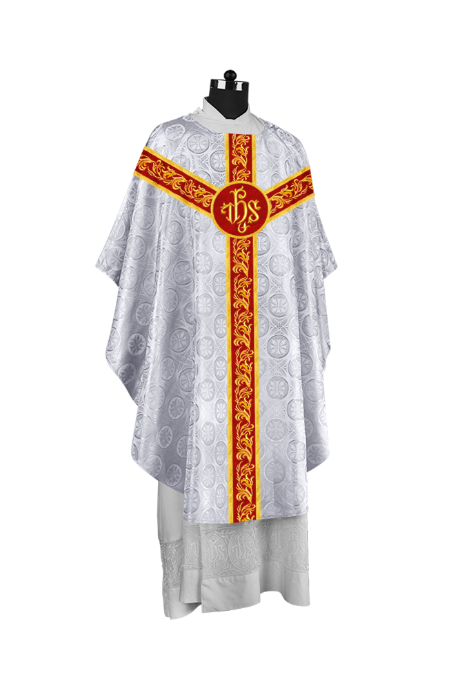 Liturgical Chasuble Vestment with Spiritual Motif Embroidery