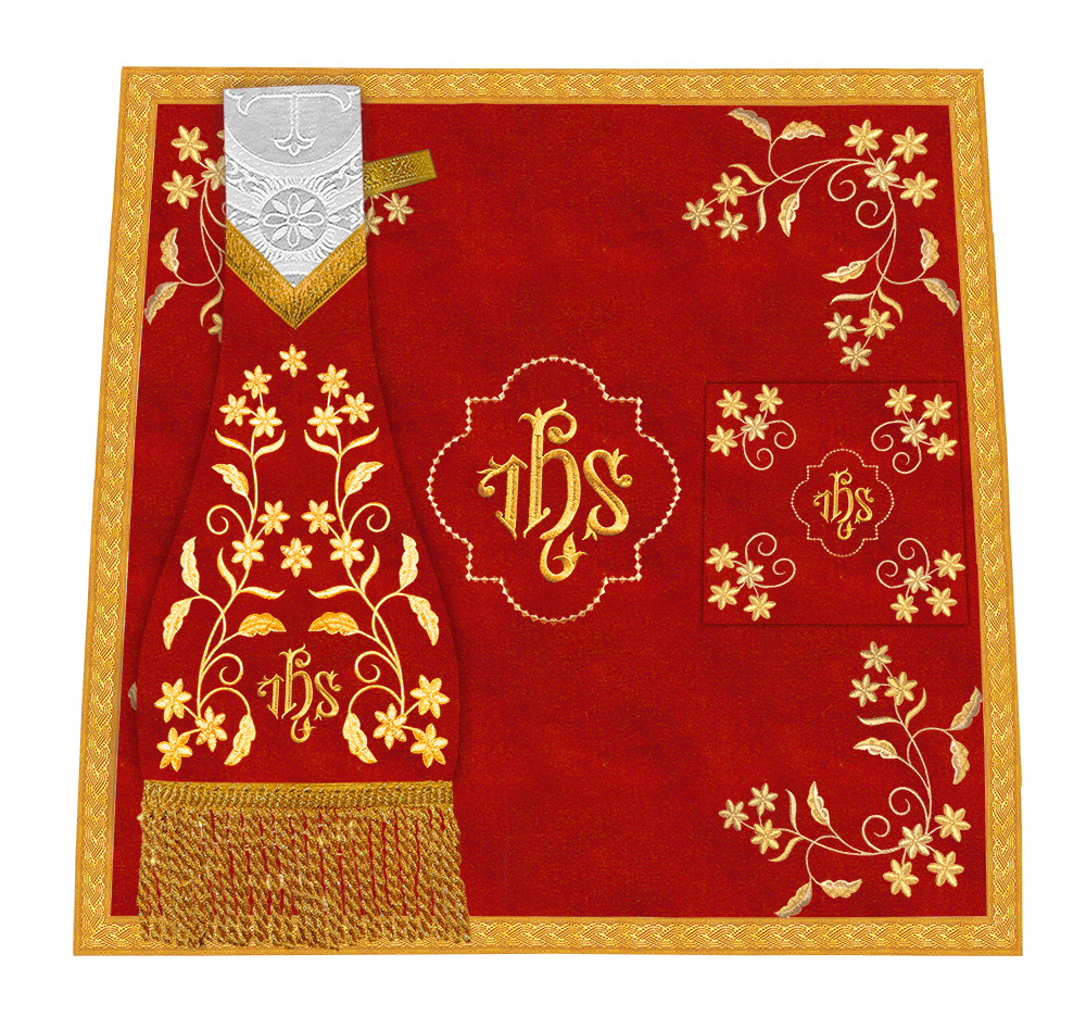 Beautiful mass set with golden embroidery - Floral collection