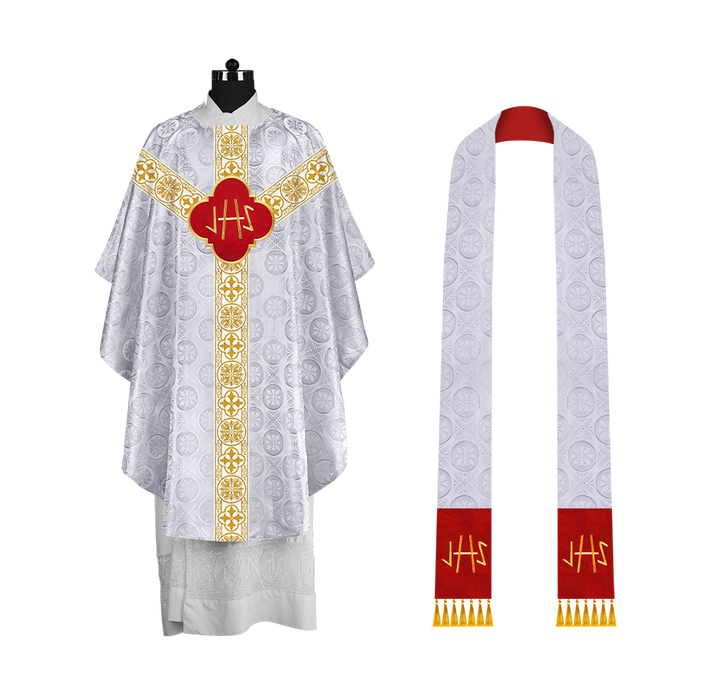 Gothic Chasuble with Woven Braided Orphrey Detailing