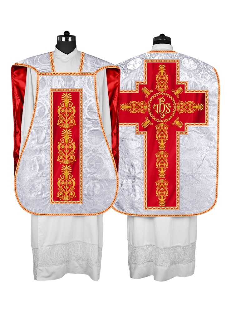 Roman Chasuble Vestments Adorned with Trims