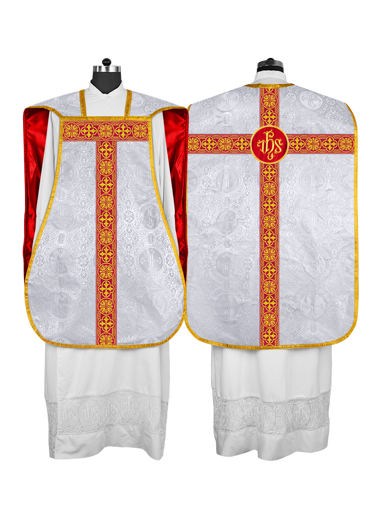 Fiddleback Vestment with Motif and Woven Braided Trims