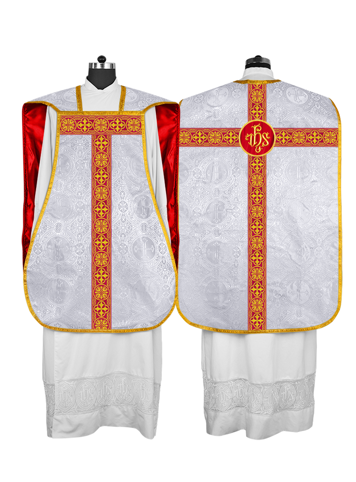 Fiddleback Vestment with Motif and Woven Braided Trims