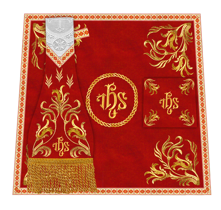 Mass Set Vestment with Embroidered Motif