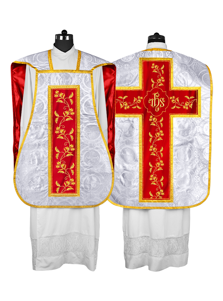 Elegant Roman chasuble vestment - Floral collection