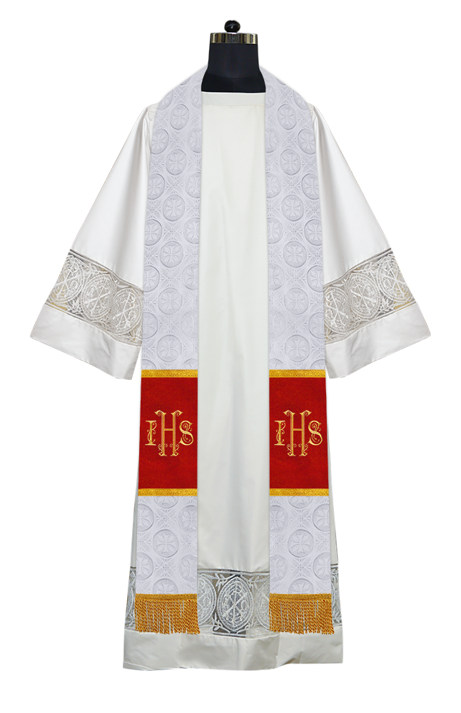 Clergy Stole with Embroidered Liturgical Motif