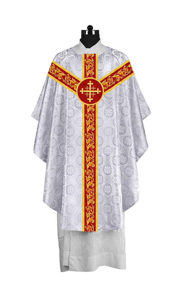 Liturgical Chasuble Vestment with Spiritual Motif Embroidery
