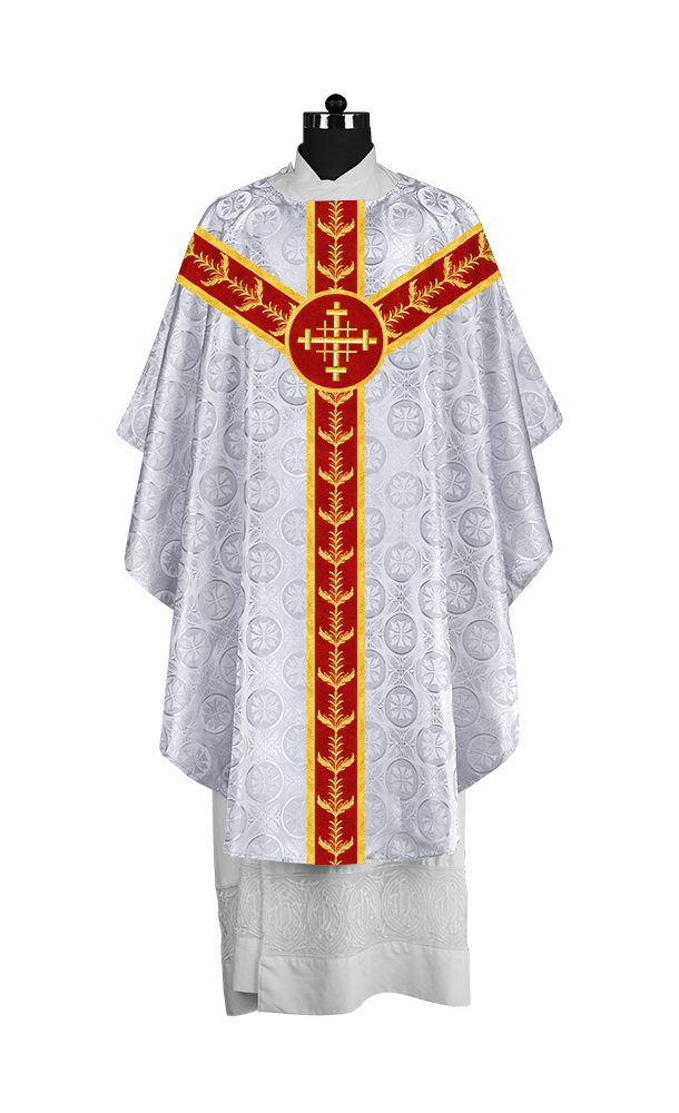 Gothic Style Priest Chasuble with Exquisite Embroidered Trims