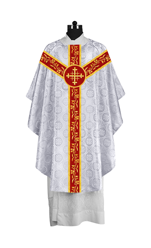 Gothic Chasuble with Embroidered Orphrey and Motifs