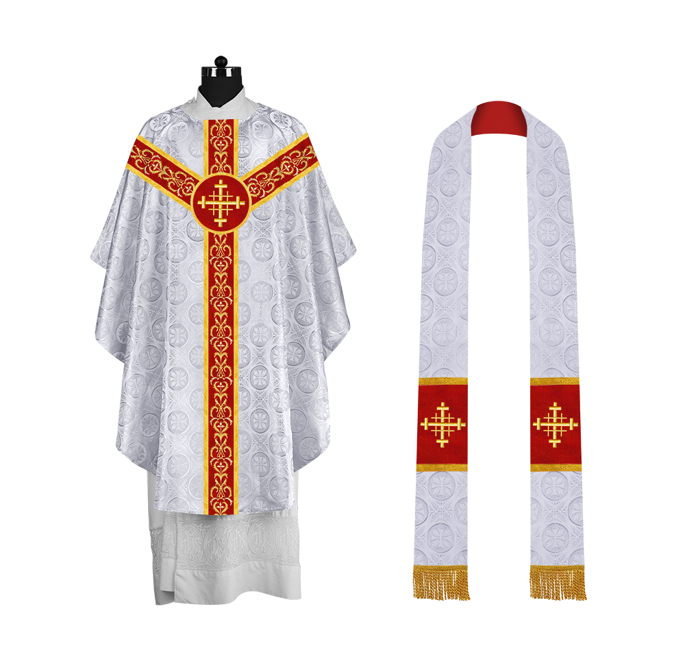 Gothic Chasuble with Y-Type Embroidered Orphrey and Motif