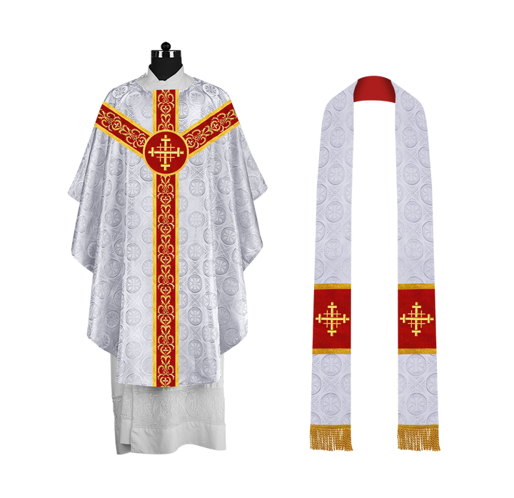 Gothic Chasuble with Y-Type Embroidered Orphrey and Motif