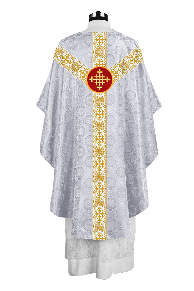 Priest Chasuble with Classic Braided Orphrey and Trims
