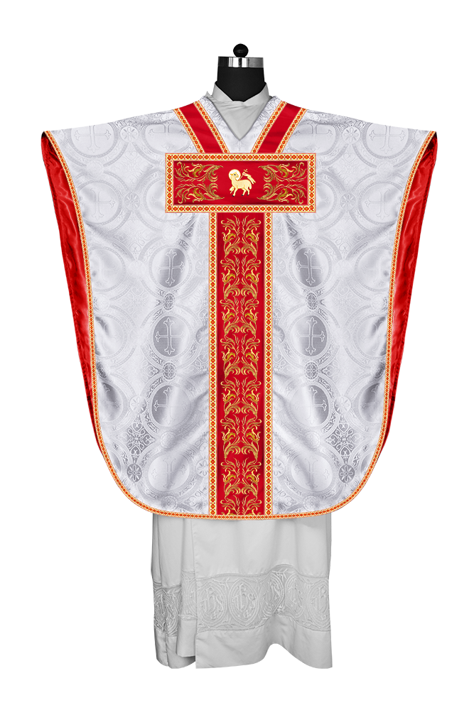 LITURGICAL BORROMEAN CHASUBLE WITH DETAILED EMBROIDERY AND TRIMS