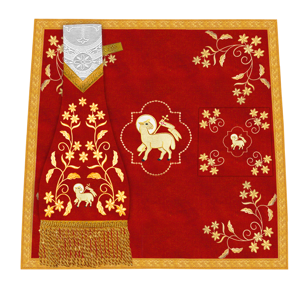 Beautiful mass set with golden embroidery - Floral collection