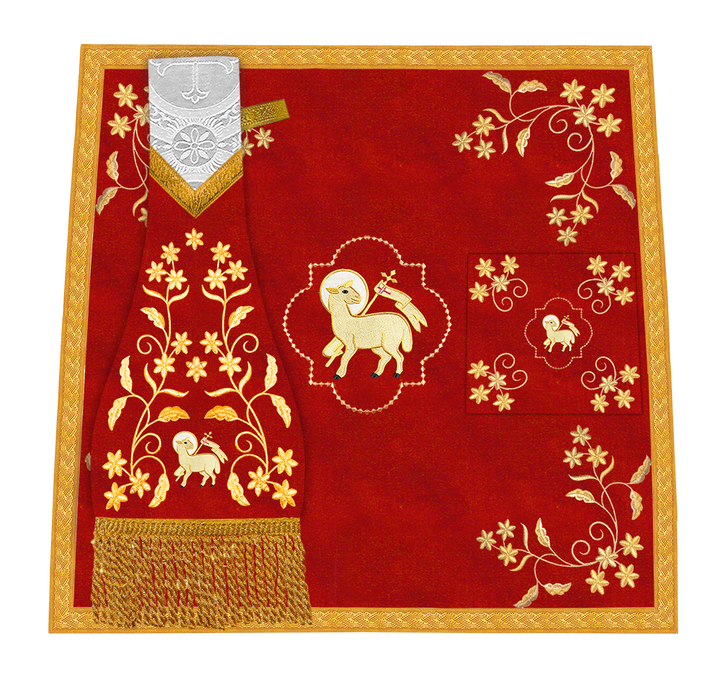 Beautiful mass set with golden embroidery - Floral collection