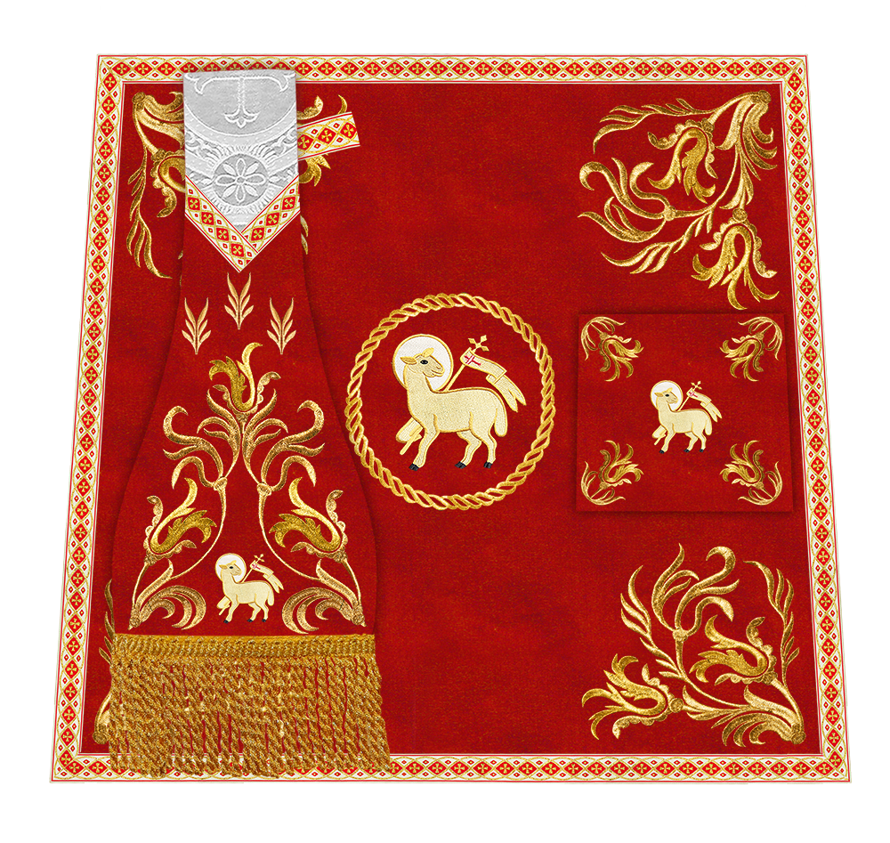 Mass Set Vestment with Embroidered Motif