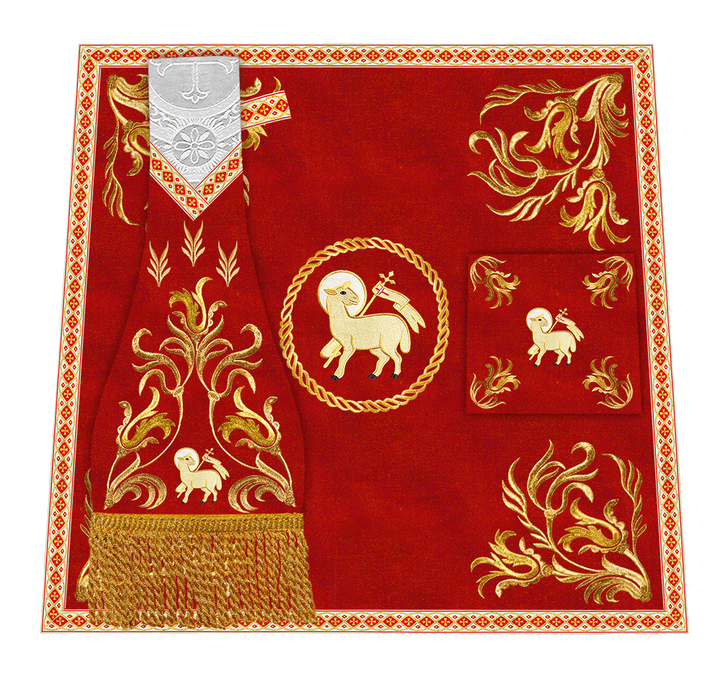 Mass Set Vestment with Embroidered Motif