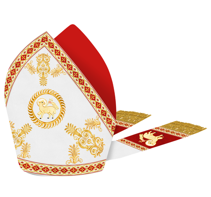 Catholic Mitre with Embroidery and Trims