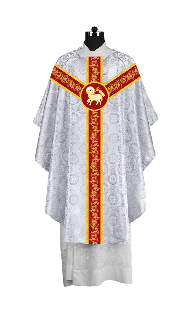 Elegant Gothic Chasuble for Priests with Grapes Embroidery