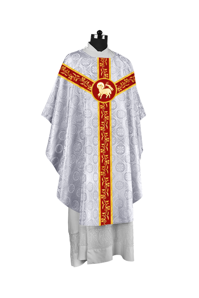 Gothic Chasuble with Embroidered Orphrey and Motifs