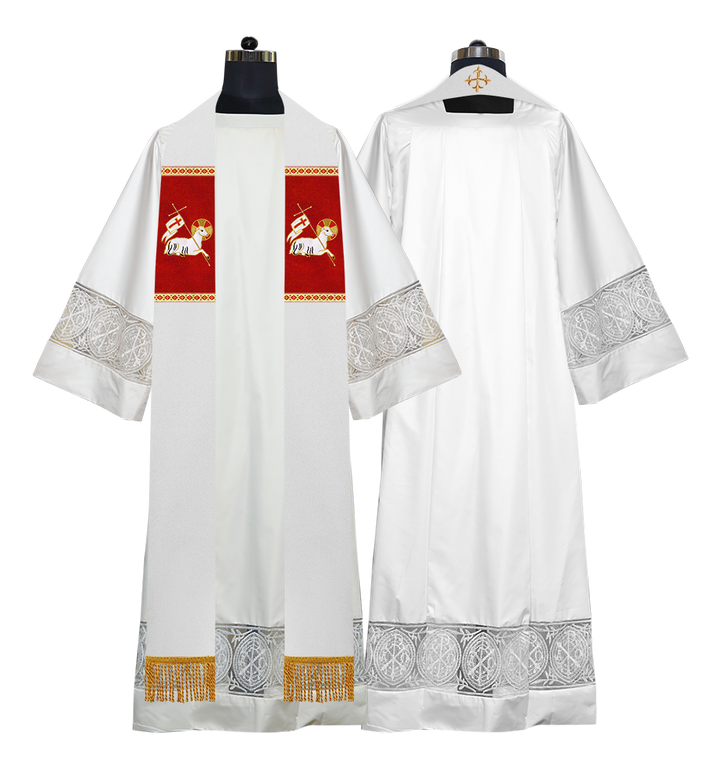 Embroidered Lamb Liturgical Clergy Stole