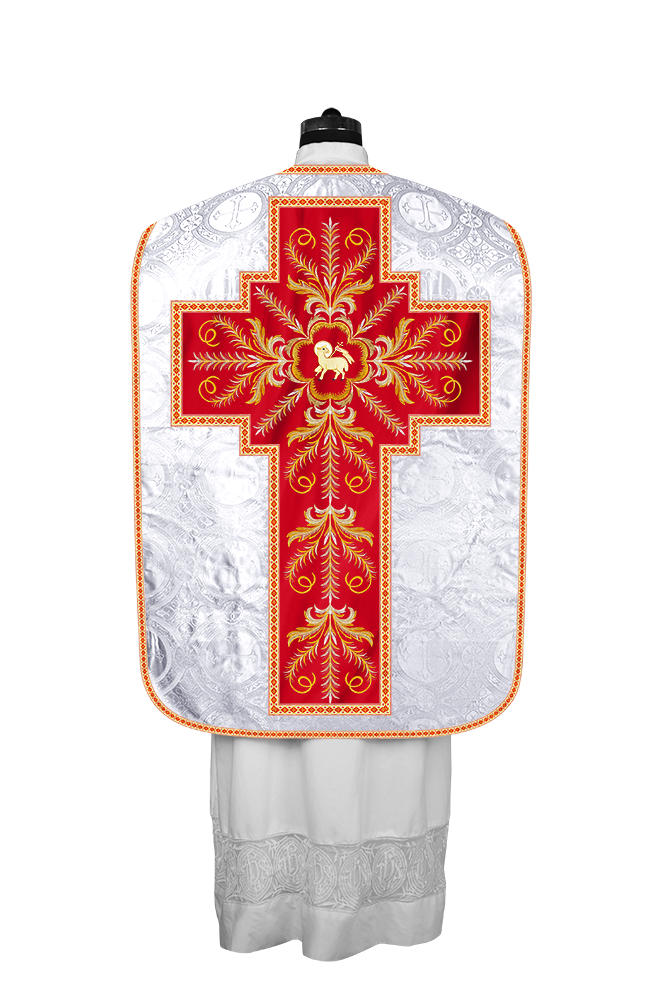 Roman Chasuble Vestment with Detailed Orphrey