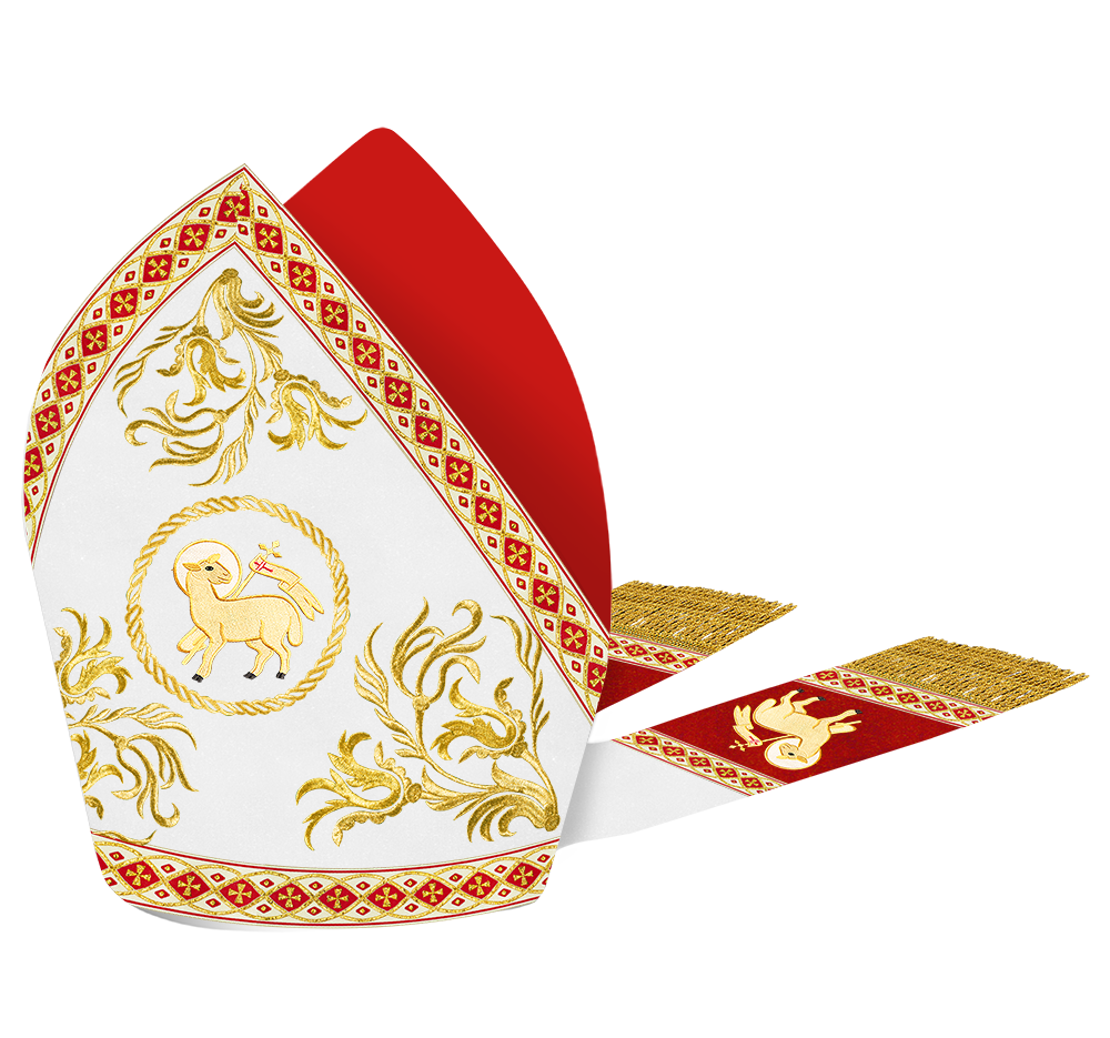 Roman Mitre with Liturgical Motif and Trims