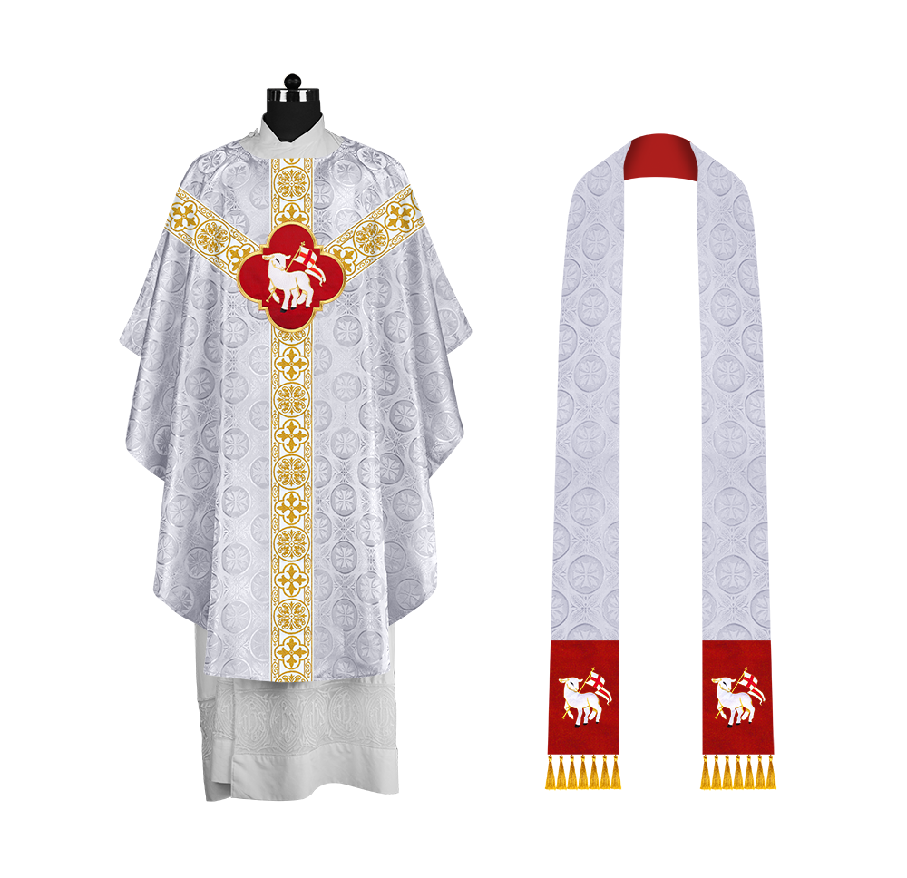 Gothic Chasuble with Woven Braided Orphrey Detailing