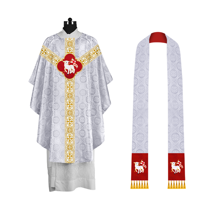 Gothic Chasuble with Woven Braided Orphrey Detailing