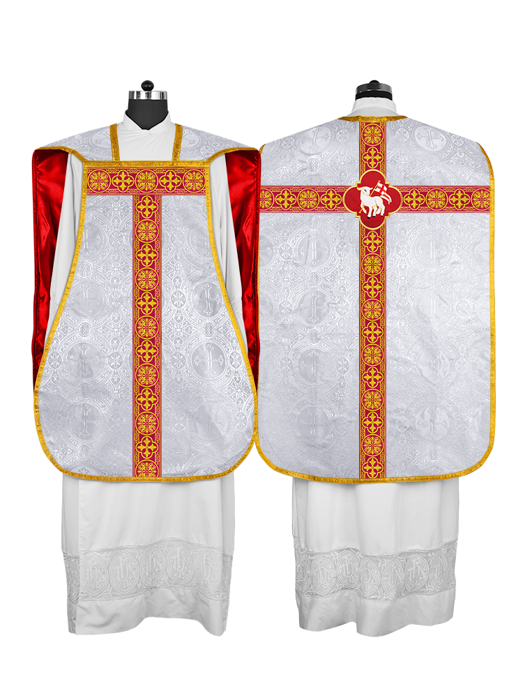 Roman Chasuble Fiddleback with Braided Trims