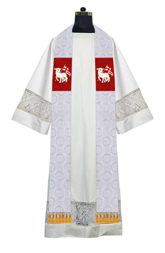 Ordination Stole with Embroidered Spiritual Motif