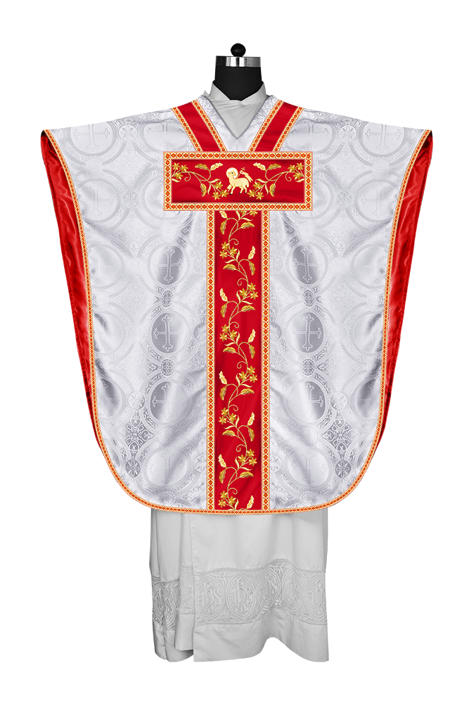 Borromean chasuble vestment ornated with floral design and trims