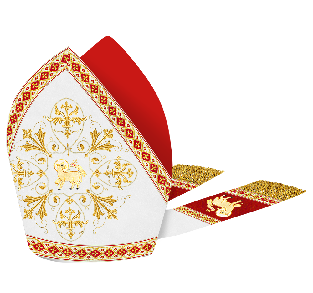 Mitre with Embroidered Motif and Trims