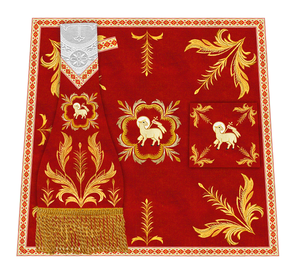 Mass Set Vestment with Embroidery Trims