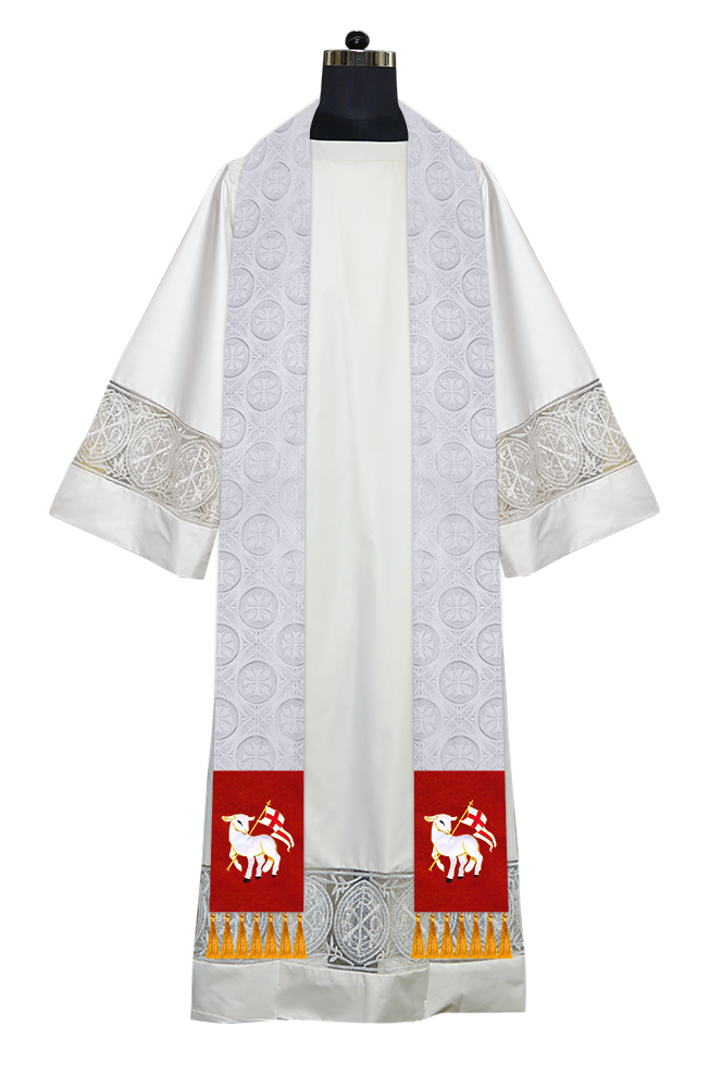 Ordination Stole with Embroidered Spiritual Motif