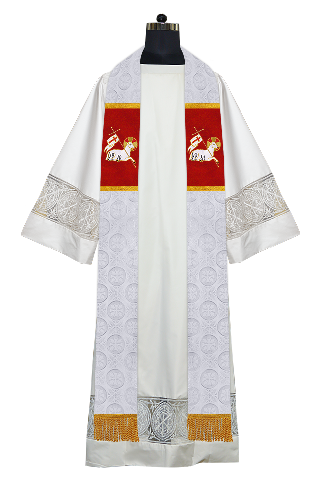 Clergy Stole with Embroidered Liturgical Motif