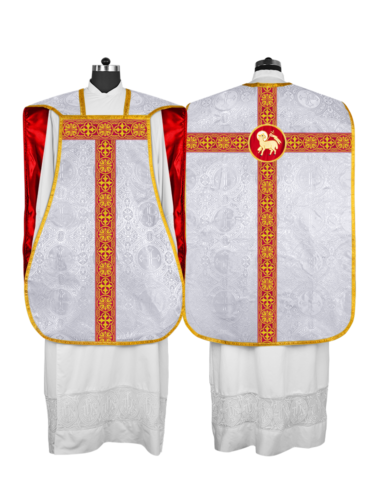 Fiddleback Vestment with Motif and Woven Braided Trims