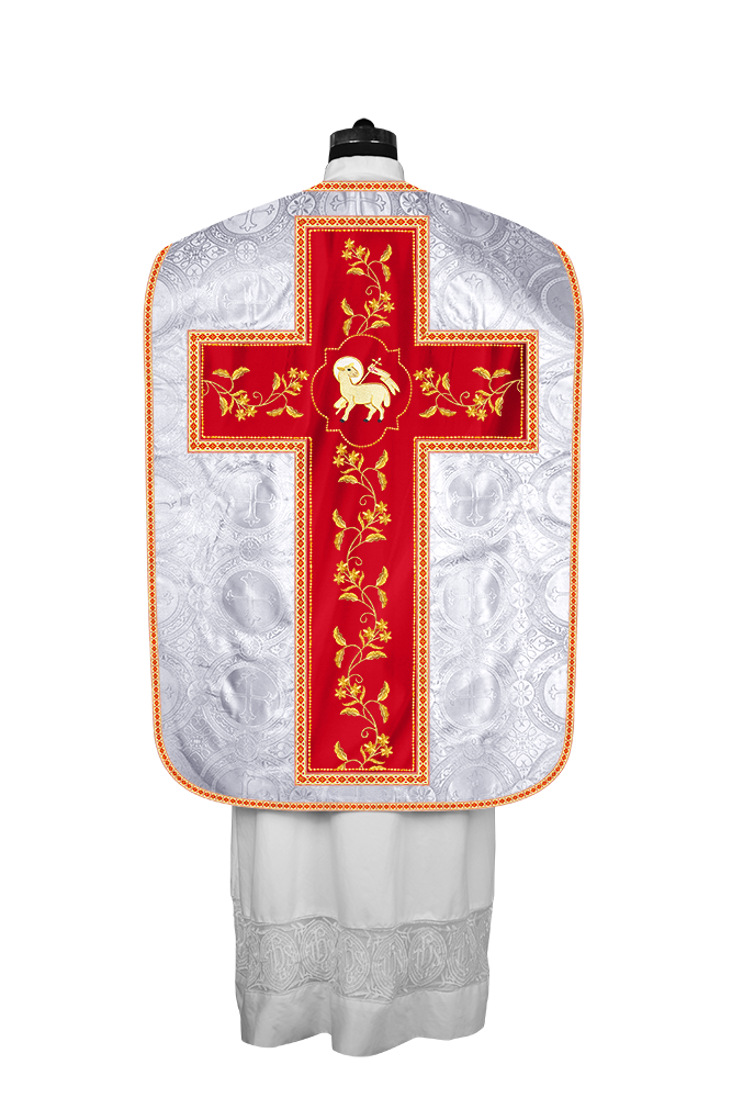 Roman Chasuble vestment with Floral Design and Trims