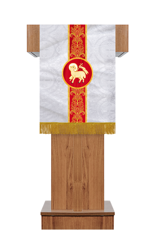 PULPIT/LECTERN WITH GOLDEN EMBROIDERY TRIM