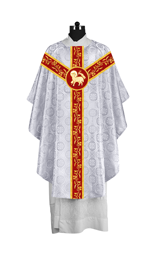 Gothic Chasuble with Embroidered Orphrey and Motifs
