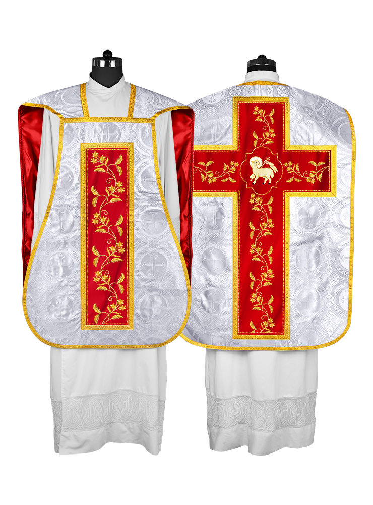 Elegant Roman chasuble vestment - Floral collection