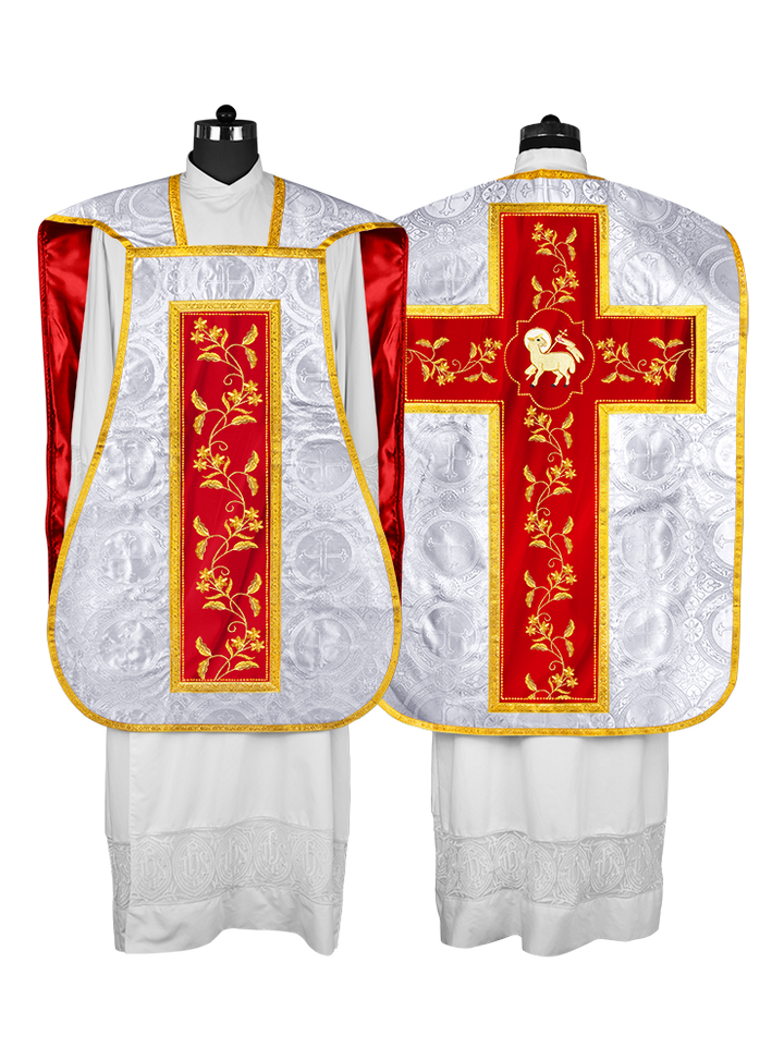 Elegant Roman chasuble vestment - Floral collection
