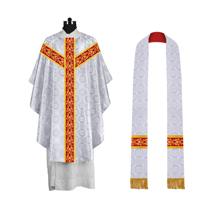 Exquisite Gothic Chasuble with Ornate Embroidery Trims