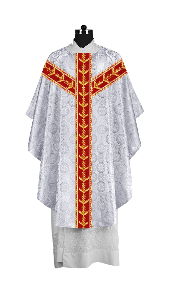 Embroidered Gothic Chasuble with Intricate Liturgical Detailing