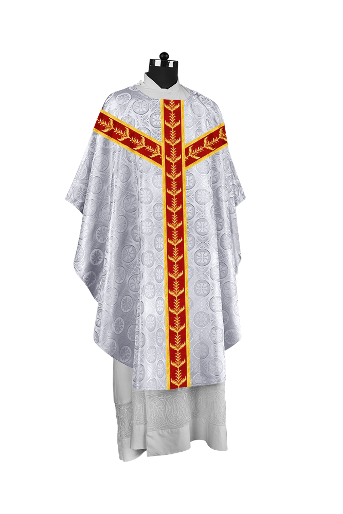 Gothic Style Priest Chasuble with Exquisite Embroidered Trims